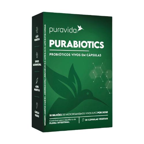 Purabiotics Probiótivos vivos em 30 cápsulas Puravida