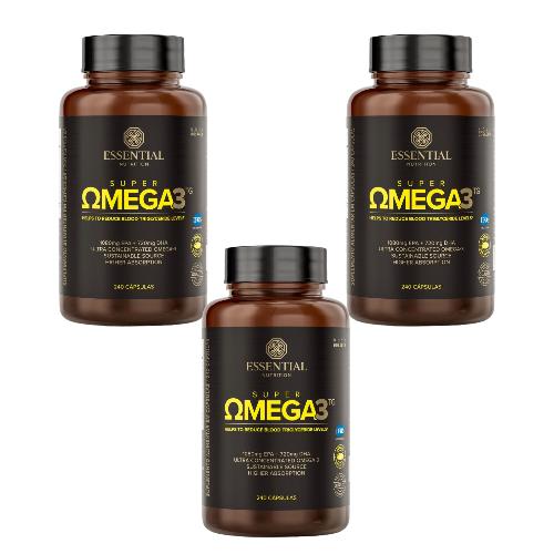 Kit 3 Super Ômega 3 TG 500MG 240 Cápsulas Essential