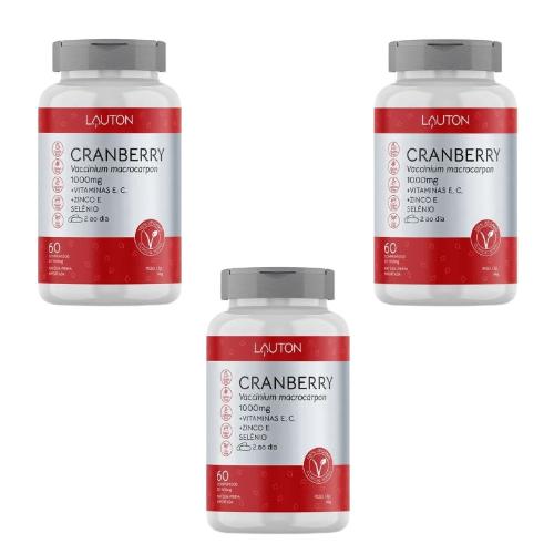 Kit 3 Cranberry 1000MG 60 Cápsulas Lauton