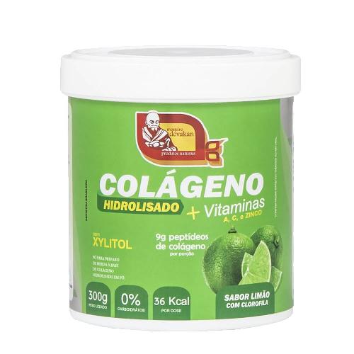 Colágeno Hidrolisado Sabor Limão com Clorofila 300g Mosteiro Devakan