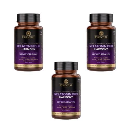 Kit 3 Melatonin Duo Harmony 120 Cápsulas Essential