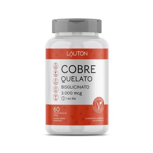 Cobre Quelato 3000mcg 60 Cápsulas Lauton