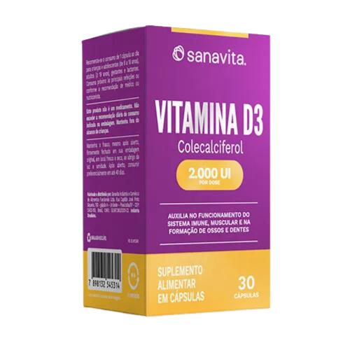 Vitamina D3 2000 UI 30 Cápsulas Sanavita