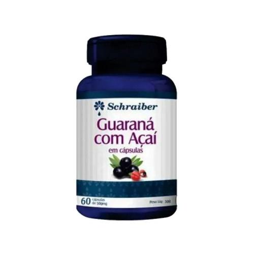 Guaraná com Açaí 500mg 60 Cápsulas Schraiber