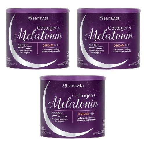 Kit 3 Collagen E Melatonin Verisol 240G Sanavita