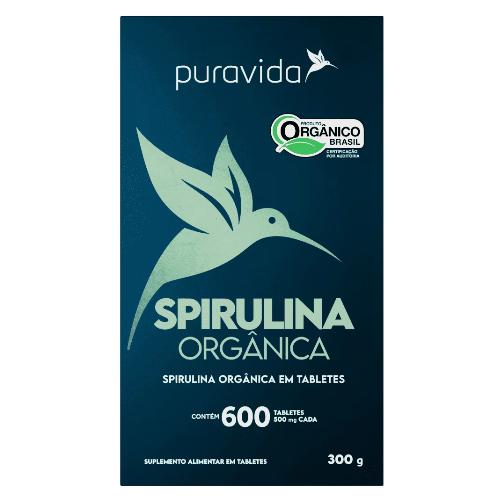 Spirulina Orgânica 600 tabletes 500mg Puravida