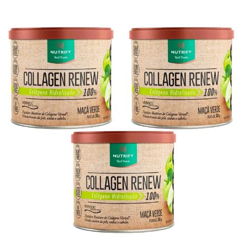 Kit 3 Collagen Renew Maçã Verde 300G Nutrify