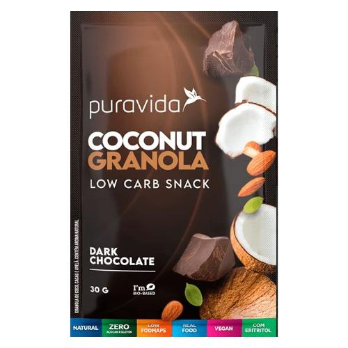 Coconut Granola Dark Chocolate 30g Puravida