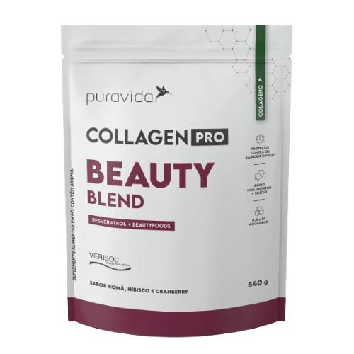 Collagen Pro Beauty Blend Romã Hibisco Cranberry 540g Puravida