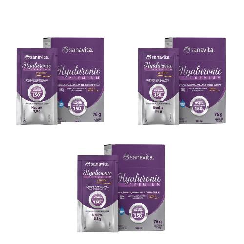 Kit Hyaluronic Premium Verisol Neutro 20 Sachês Sanavita 3 Unidades