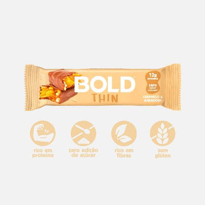 Barra Bold Thin Caramelo e Amendoim 40g