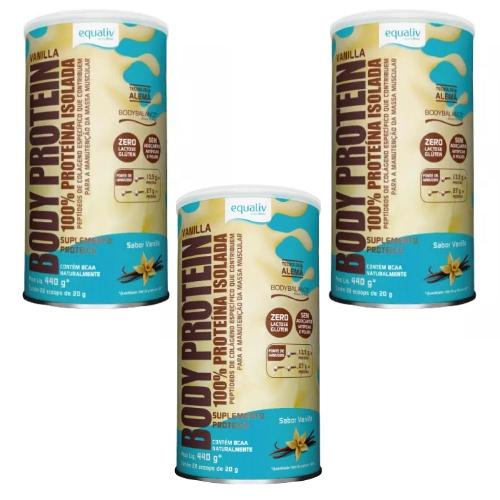 Kit 3 Body Protein Vanilla 440G Equaliv