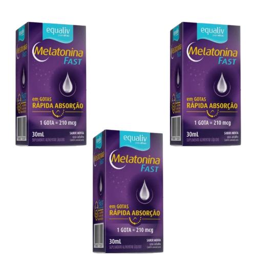 Kit 3 Melatonina Fast Gotas 30ML Equaliv