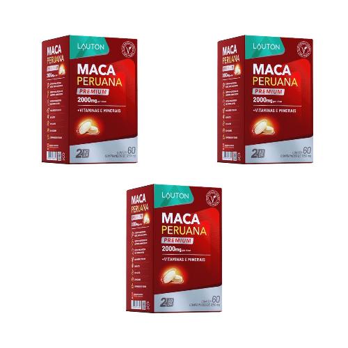 Kit 3 Maca Peruana 2000MG 60 Comprimidos Lauton