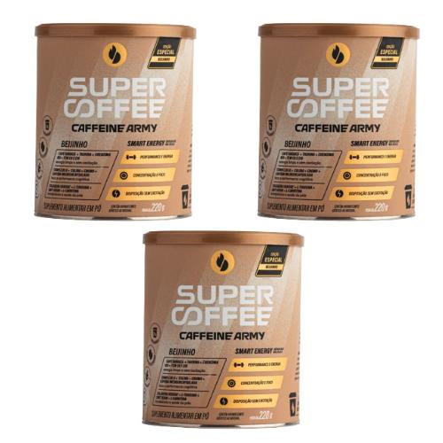 Kit 3 Supercoffee Beijinho 220g Caffeine Army