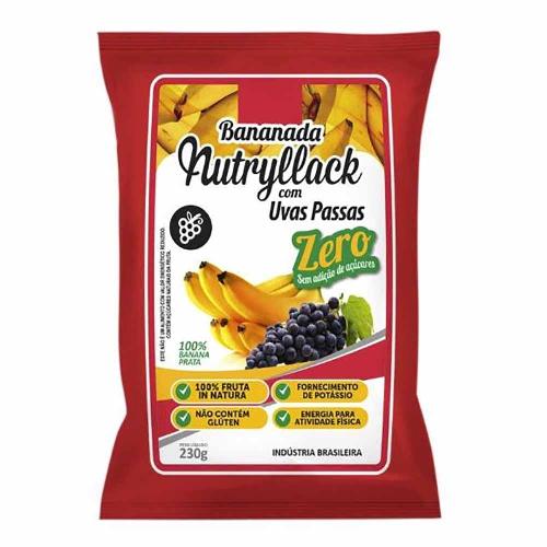 Bananada Com Uvas Passas 10 Unidades Nutryllack 230g