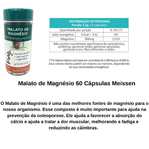 Magnésio Malato 60 Cápsulas 500mg Meissen