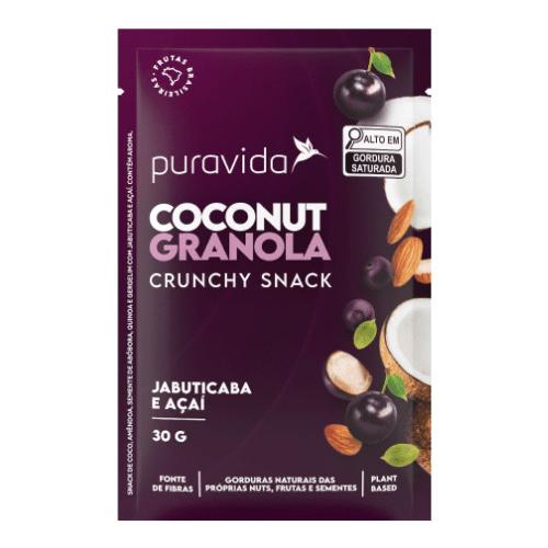 Coconut Granola Jabuticaba e Açaí 30g Puravida