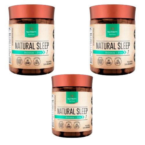 Kit 3 Natural Sleep Melatonina 60 Cápsulas Nutrify