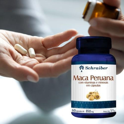 Maca Peruana 850mg 60 Cápsulas Schraiber