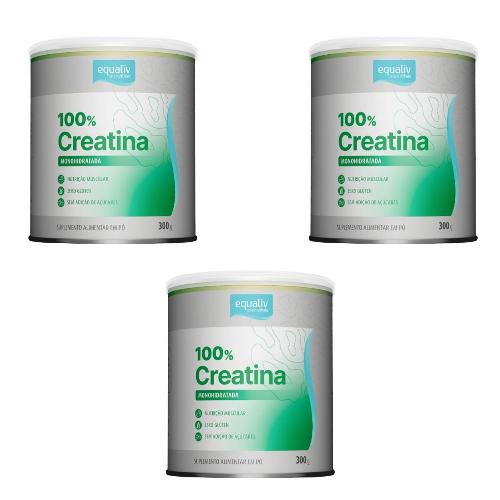 Kit 3 Creatina Monohidratada 300g Equaliv