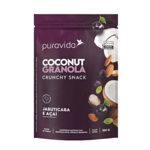 Coconut Granola Jabuticaba e Açaí 180g Puravida