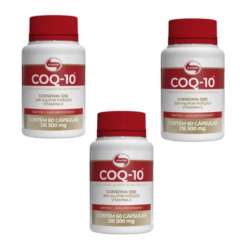 Kit 3 Coenzima Q10 60 Capsulas 500MG Vitafor