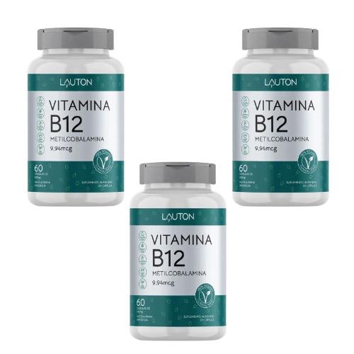 Kit 3 Vitamina B12 9,94MCG 60 Cápsulas Lauton