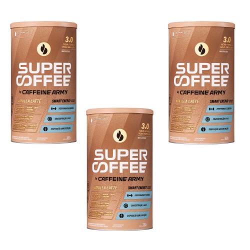 Kit 3 Supercoffee 3.0 Vanilla Latte Economic Size 380G Caffeine Army