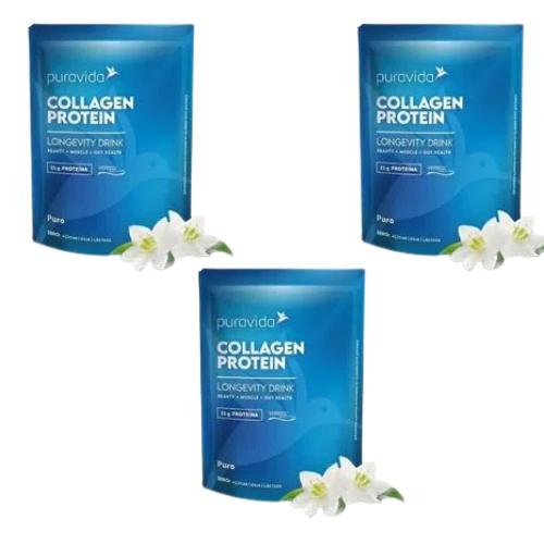 Kit 3 Collagen Protein Verisol Puro 450G Puravida