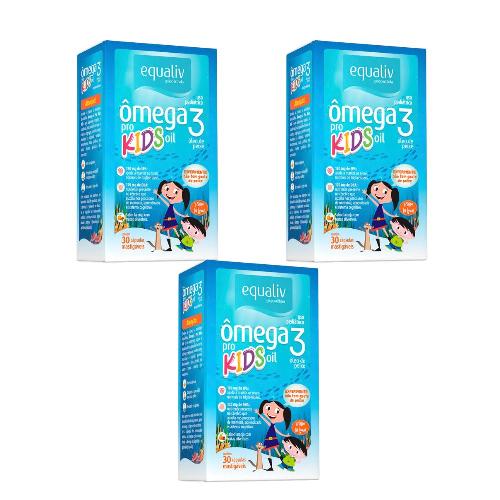 Kit 3 Ômega 3 Kids Mastigável 30 Cápsulas Equaliv