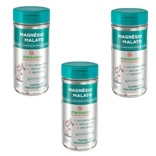 Kit 3 Magnésio Malato 120 Cápsulas 500mg Meissen