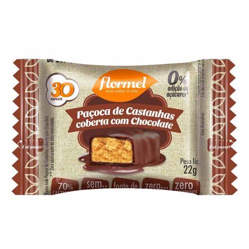 Paçoca de Castanha Com Chocolate 22g Flormel