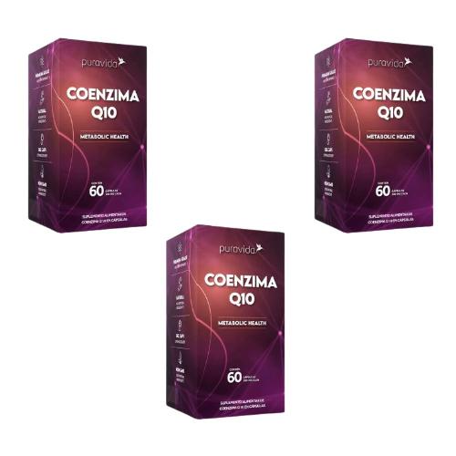 Kit 3 Coenzima Q10 60 Cápsulas 250MG Puravida