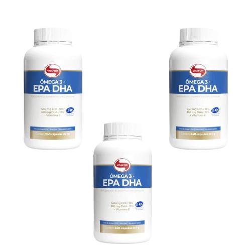 Kit 3 Ômega 3 EPA DHA 240 Cápsulas Vitafor